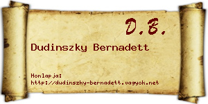 Dudinszky Bernadett névjegykártya