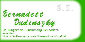bernadett dudinszky business card